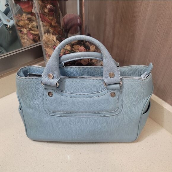 CELINE Boogie Bag Handbag Tote Leather Blue Celine Women's aq10392 - Picture 1 of 15